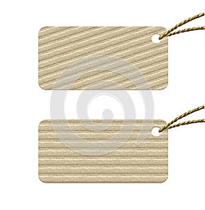 Cardboard tag with rope.