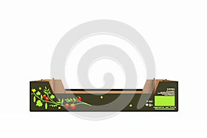 Cardboard tray box for vegetables and fruit without shadow on white background 3d
