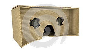 Cardboard virtual reality glasses isolated on white. 3D render