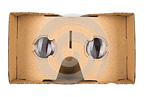 Cardboard virtual reality glasses isolated on a white background