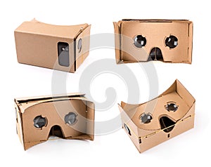 cardboard virtual reality glasses for smartphones isolated on white