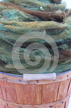 Carded sheep wool batts photo