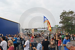 Cardedeu, Catalonia, Spain, October 3, 2017: paceful people cuttingcy