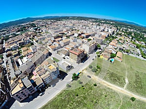 Cardedeu town aerial view photo