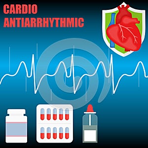 Cardiac antiarrhythmic concept. The concept of a healthy heart. photo