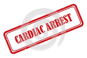 Cardiac arrest stamp on white