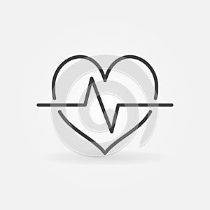 Cardiac cycle linear icon. Vector heartbeat concept symbol