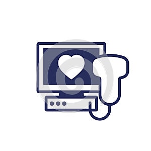 cardiac ultrasound scanner, echocardiogram icon