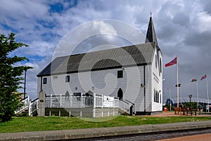 Cardiff Bay, Cardiff, Wales - May 20, 2017: Norwegian Church and