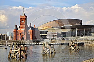 Cardiff Bay with Senedd and Millenium Centre