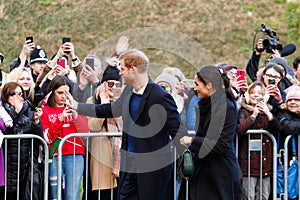 Prince Harry and Meghan Markle visit Cardiff, South Wales, UK.