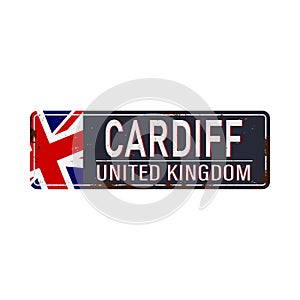 Cardiff , United Kingdom , road sign vector illustration, road table