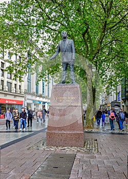 Cardiff, Wales - May 20, 2017: Statue of Aneurin Bevan