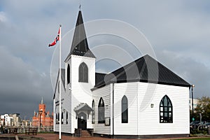 CARDIFF, WALES/UK - NOVEMBER 16 : Ex Norwegian Church now a cafe