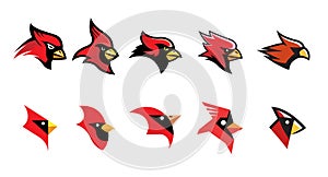 Cardinal Bird Heads Collection Logo