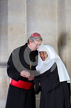 Cardinal and nun