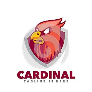 Cardinal shield emblem badge mascot logo