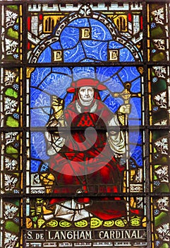 Cardinal Simon Langham Stained Glass Westminster Abbey London England