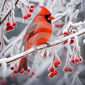 cardinal sitting on a branch generated by AI tool
