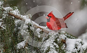 Cardinal in the Snow