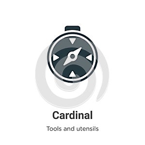 Cardinal vector icon on white background. Flat vector cardinal icon symbol sign from modern tools and utensils collection for