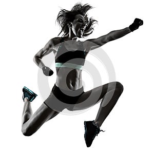 Cardio boxing workout fitness exercise aerobics woman isolated