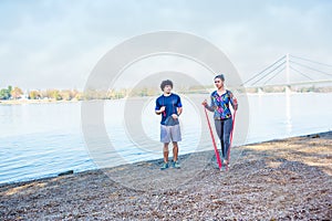 Cardio exercise - Sports couple training outdoors
