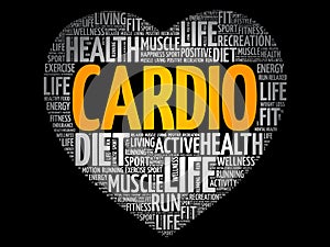 CARDIO heart word cloud, fitness