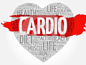 CARDIO heart word cloud