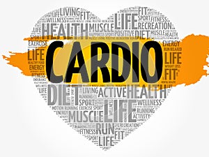 CARDIO heart word cloud