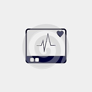 cardio pulse in monitor icon