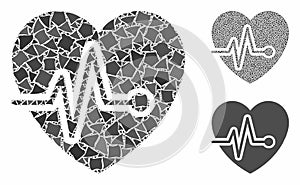 Cardio pulse Mosaic Icon of Humpy Items