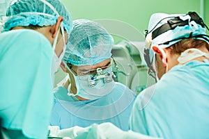 Cardio surgery operating room. male cardiac surgeon in hospital