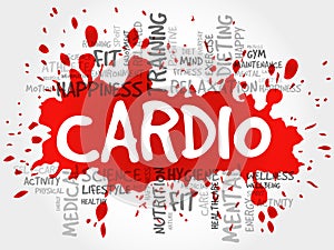 CARDIO word cloud, fitness