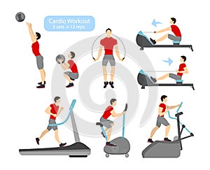 Cardio workout exercises.