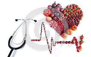 Cardiogram heart health and nutrition concept