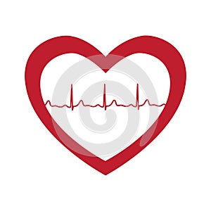 Cardiogram. heart line, vector
