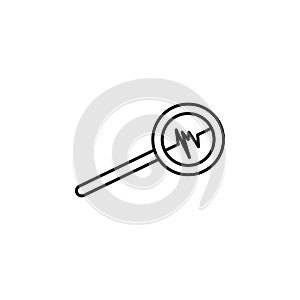 cardiogram loupe icon. Element of medicine for mobile concept and web apps illustration. Thin color line icon for website design