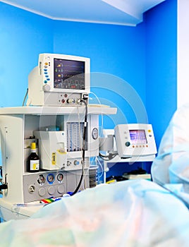 Cardiogram monitor during surgery in operation room