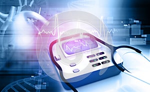 Cardiogram and stethoscope