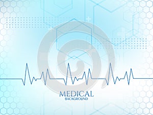 Cardiograph heartbeat line soft blue color medical background