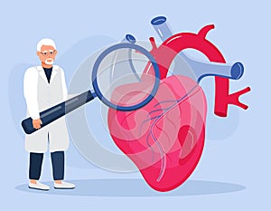 Cardiologist online consultation concept vector. Hypo-tension and hypertension disease illustration for cardiology homepage