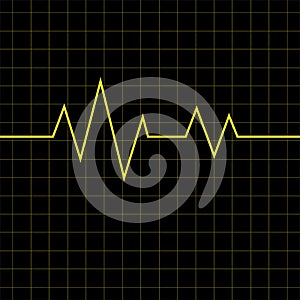 cardiologist pulse line monitor display icon vector element design template