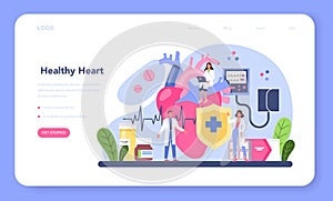 Cardiologist web banner or landing page. Idea of heart care