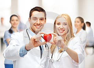 Cardiologists with heart