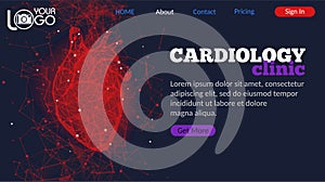 Cardiology clinic landing page. Futuristic concept