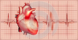 Cardiology. Healthy heart concept. Heartbeat, Pulse Monitor