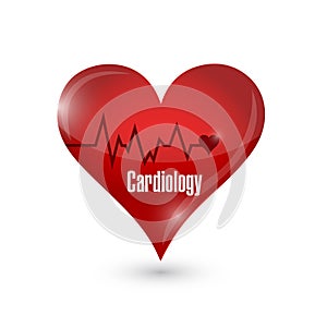 Cardiology heart sign illustration design