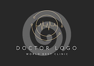 Cardiology icon isolated on black background. Cardiology vector logo. Flat design style. Modern vector pictogram for web