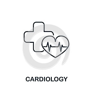 Cardiology icon from medical collection. Simple line element Cardiology symbol for templates, web design and infographics